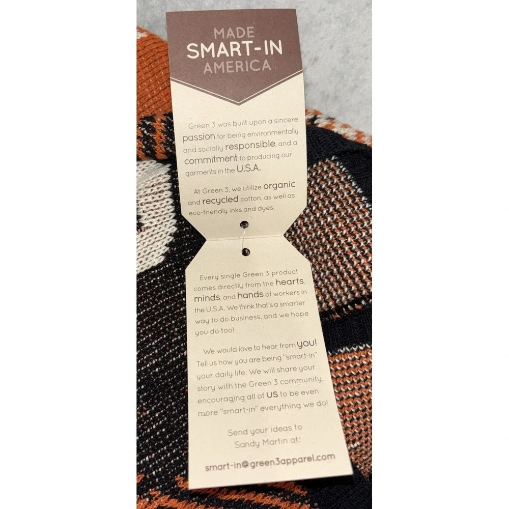 NEW Green 3 Plaid OSU Beavers Poncho One‎ Size Orange Balck USA Recycled Cotton - Picture 11 of 11
